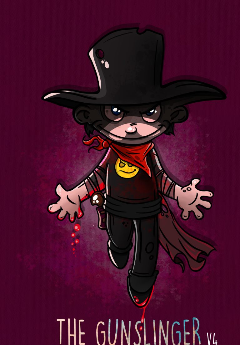 The Gunslinger (variant) — cartoon character illustration by Andrew Tynan